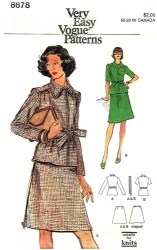 8678 VOGUE ZIPPY SS-LS COLLAR TOP, A-SKIRT 73 PATTERN 10